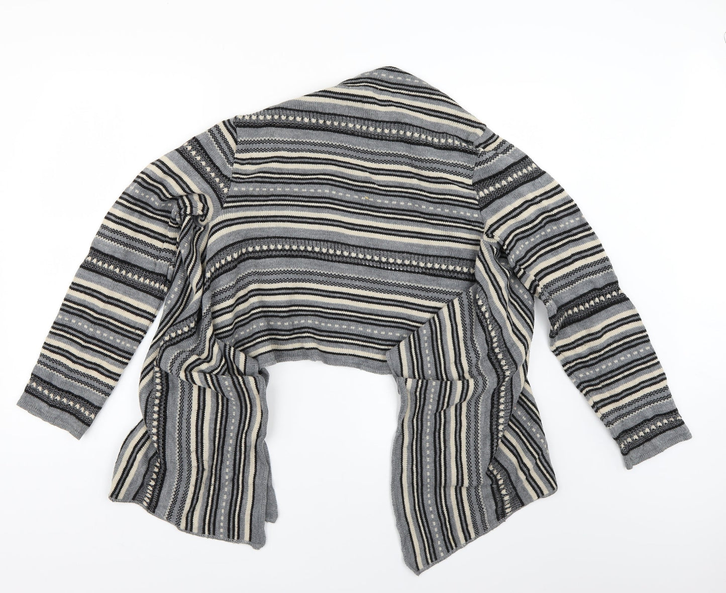 evie Womens Grey Striped  Cardigan Jumper Size 16