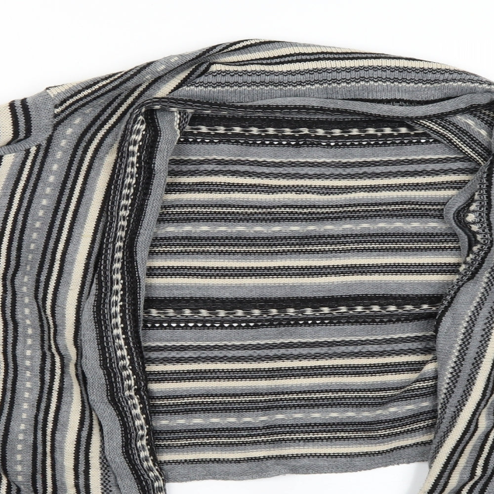 evie Womens Grey Striped  Cardigan Jumper Size 16