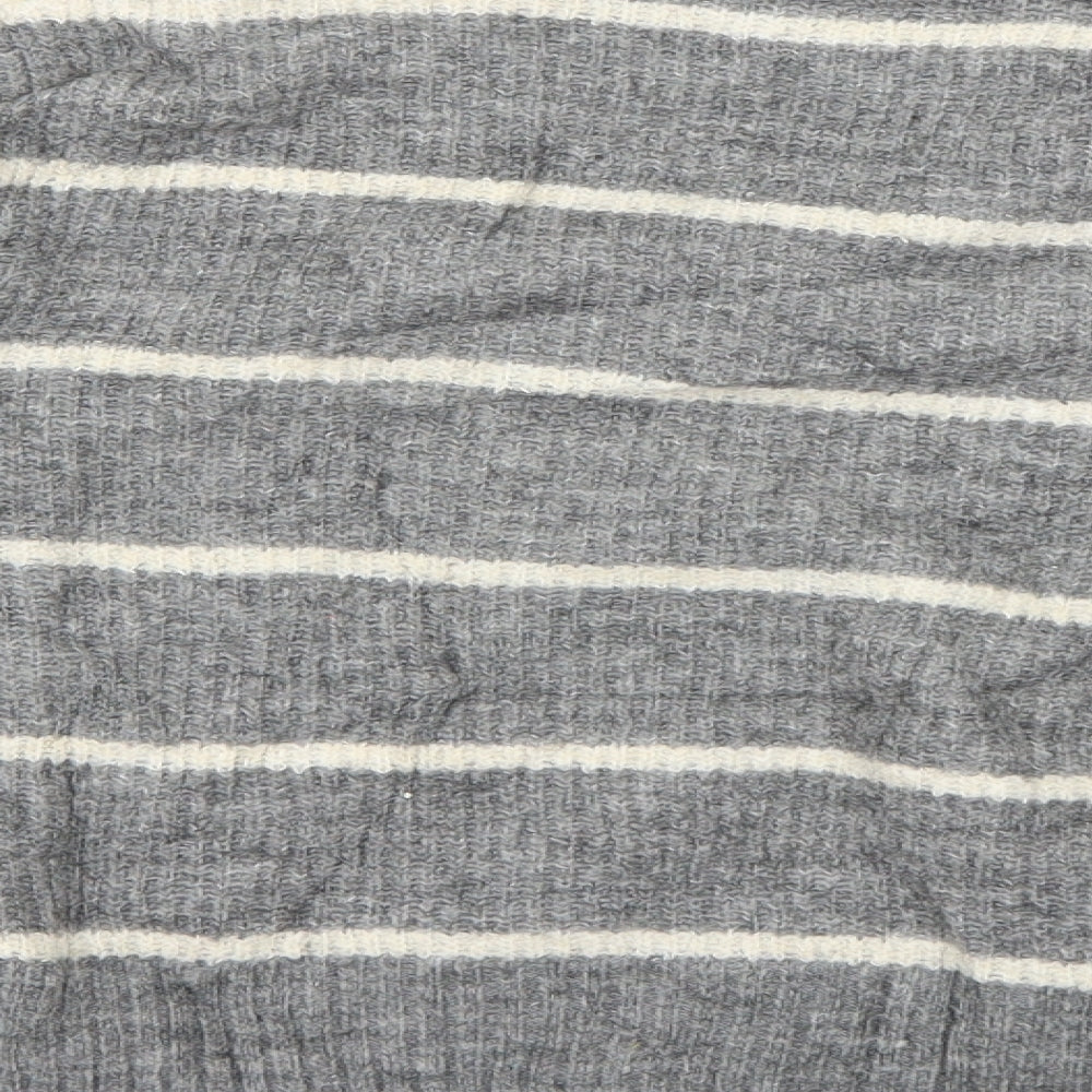H&M Womens Grey Striped  Pullover Jumper Size M