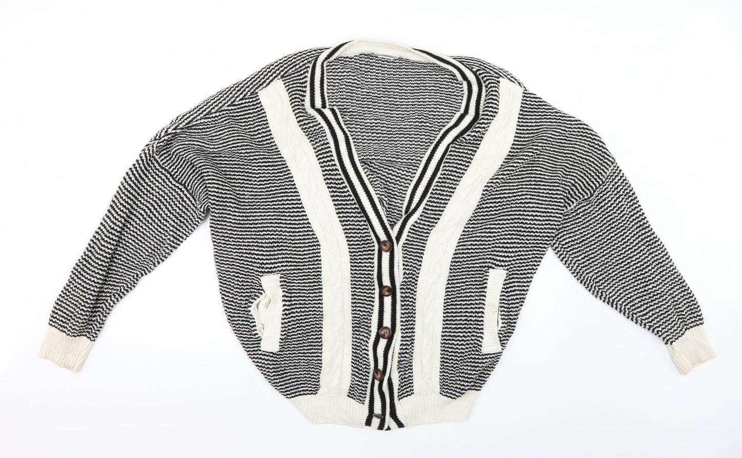 Cooperative Womens Beige Argyle/Diamond  Cape Jumper Size M