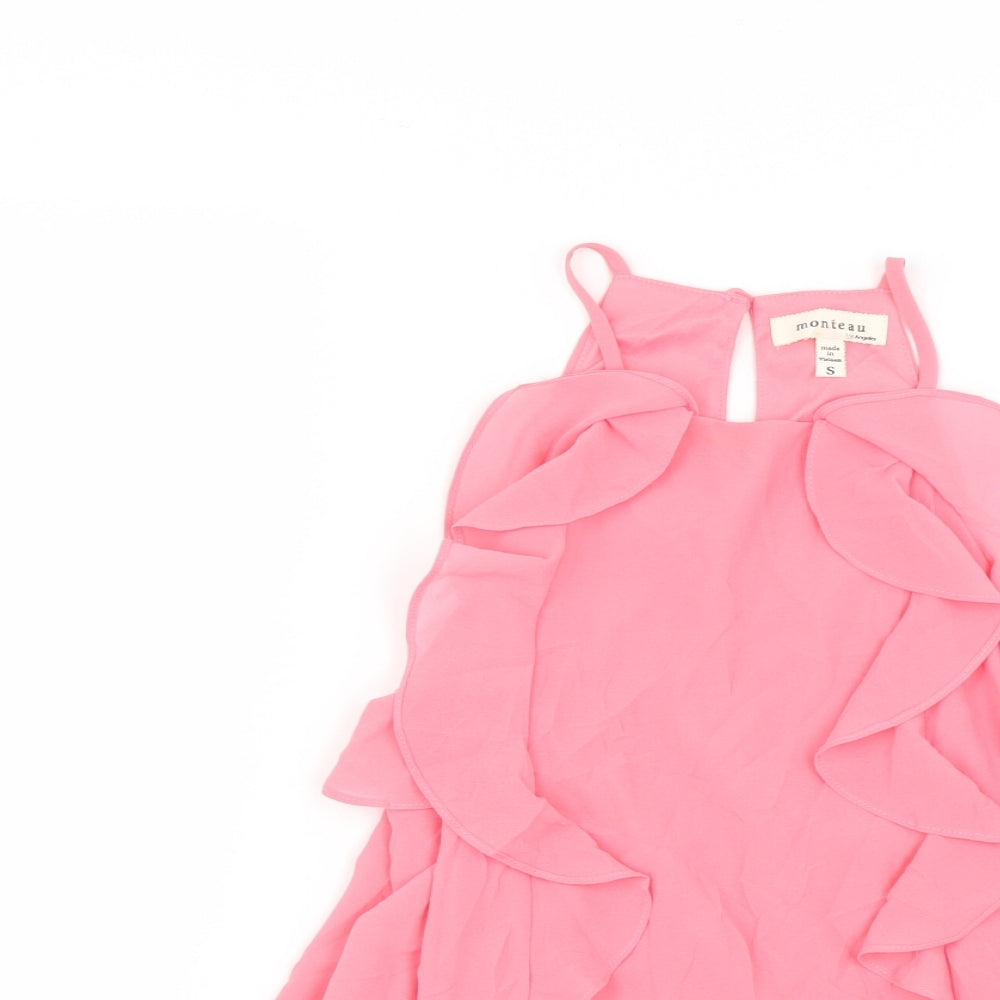 Monteau Womens Pink   Basic Blouse Size S