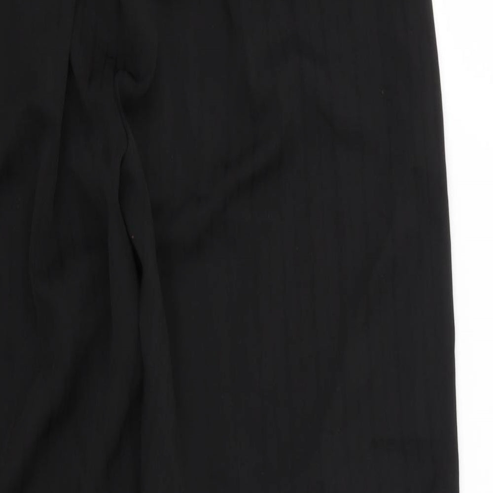 Preworn Womens Black Striped  Trousers  Size 16 L27 in