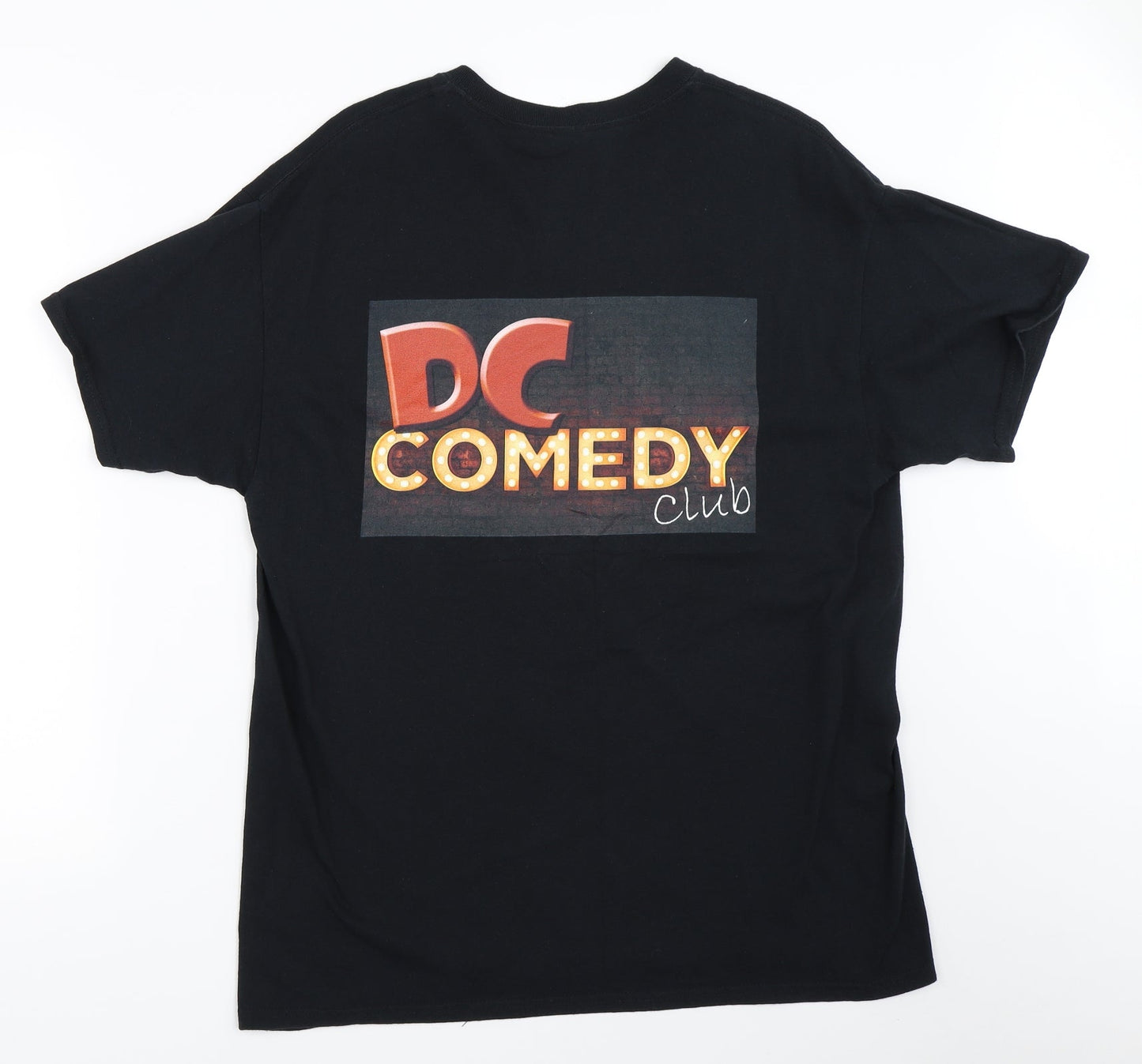Gildan Mens Black    T-Shirt Size L  - dc comedy club