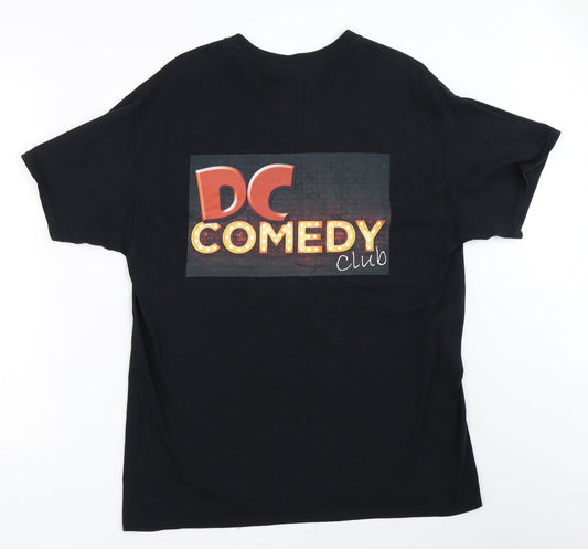 Gildan Mens Black    T-Shirt Size L  - dc comedy club