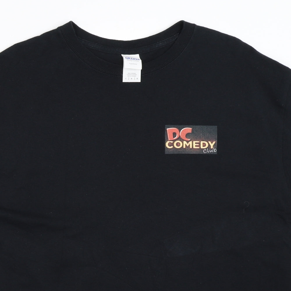 Gildan Mens Black    T-Shirt Size L  - dc comedy club