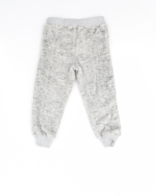 NEXT Girls Grey Solid Fleece Cami Pyjama Pants Size 2 Years