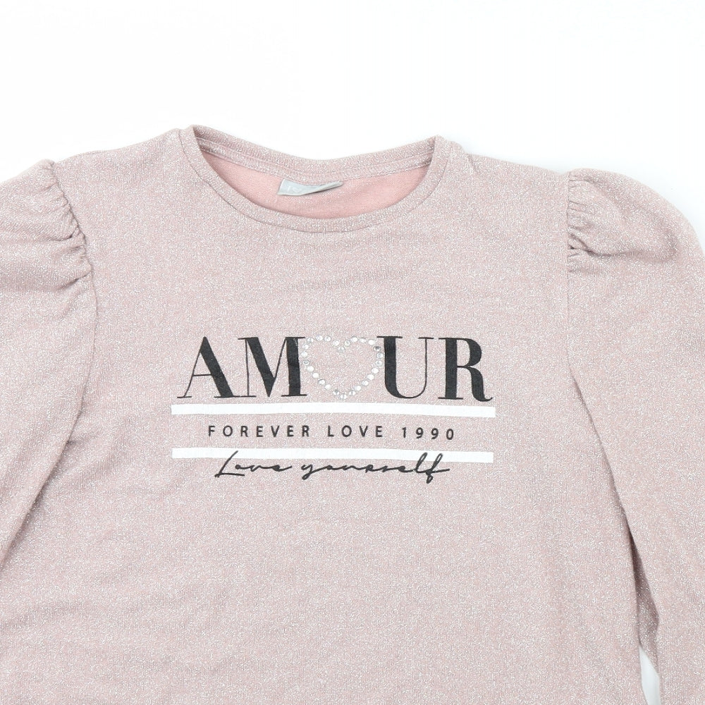 I Love Girls Wear Girls Pink   Pullover Jumper Size 12 Years  - Amour