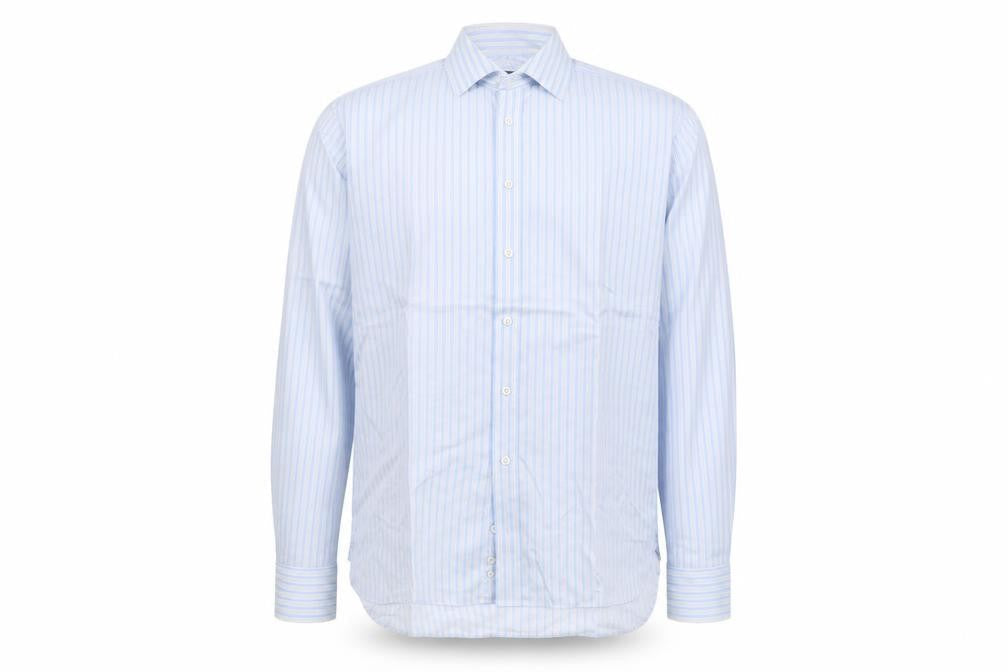 Marks and Spencer Mens Grey Striped   Button-Up Size L