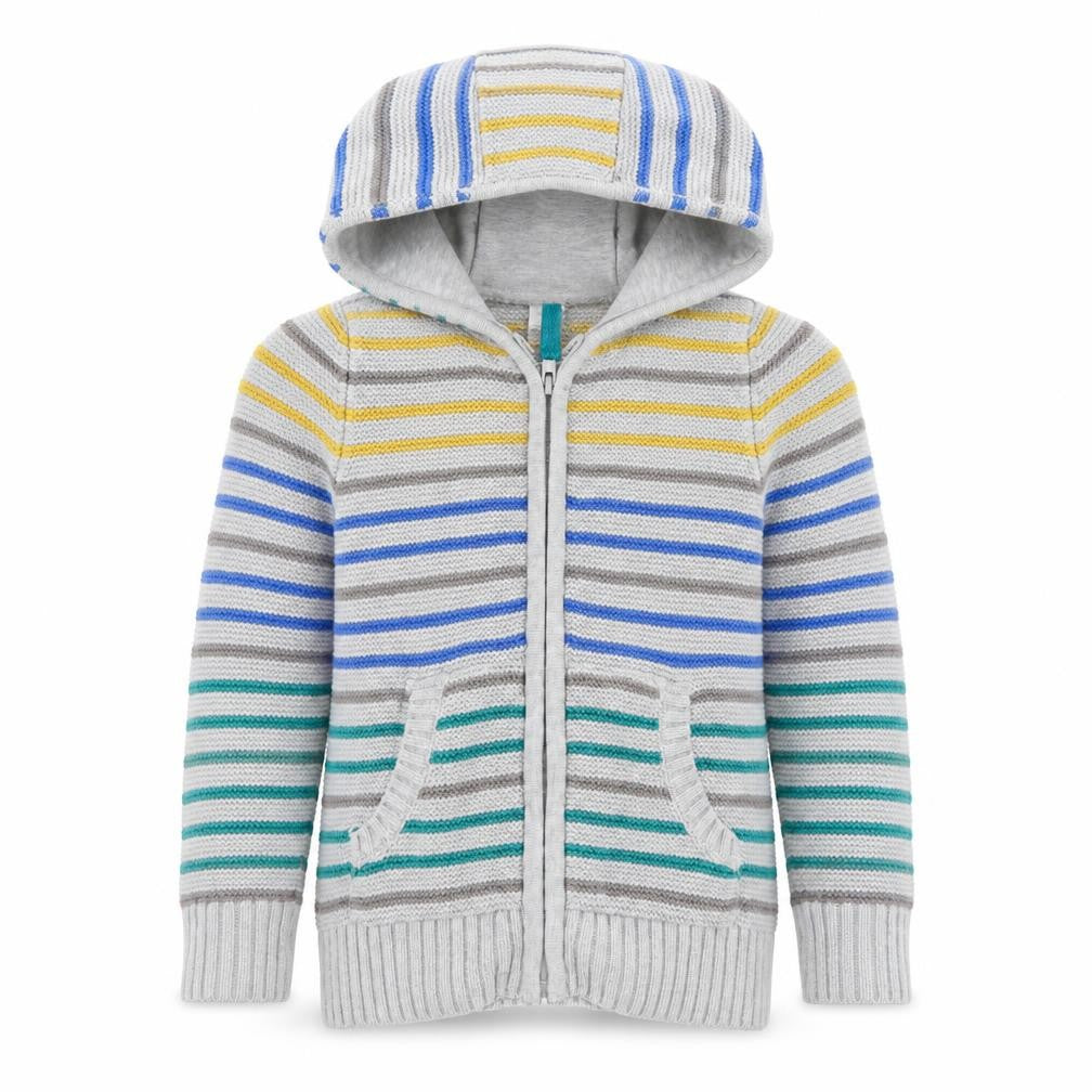 Tu Girls Grey Striped  Jacket Coatigan Size 2 Years