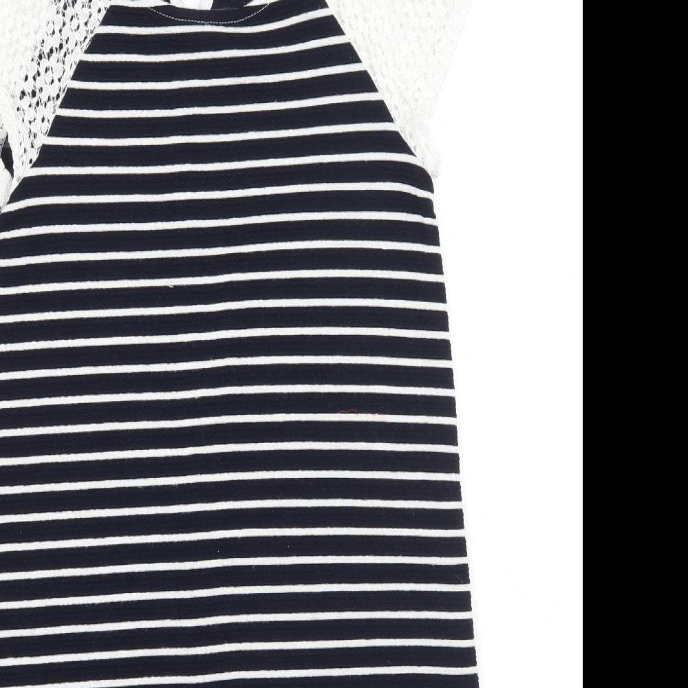 Young Dimension Girls Blue Striped  A-Line  Size 12 Years