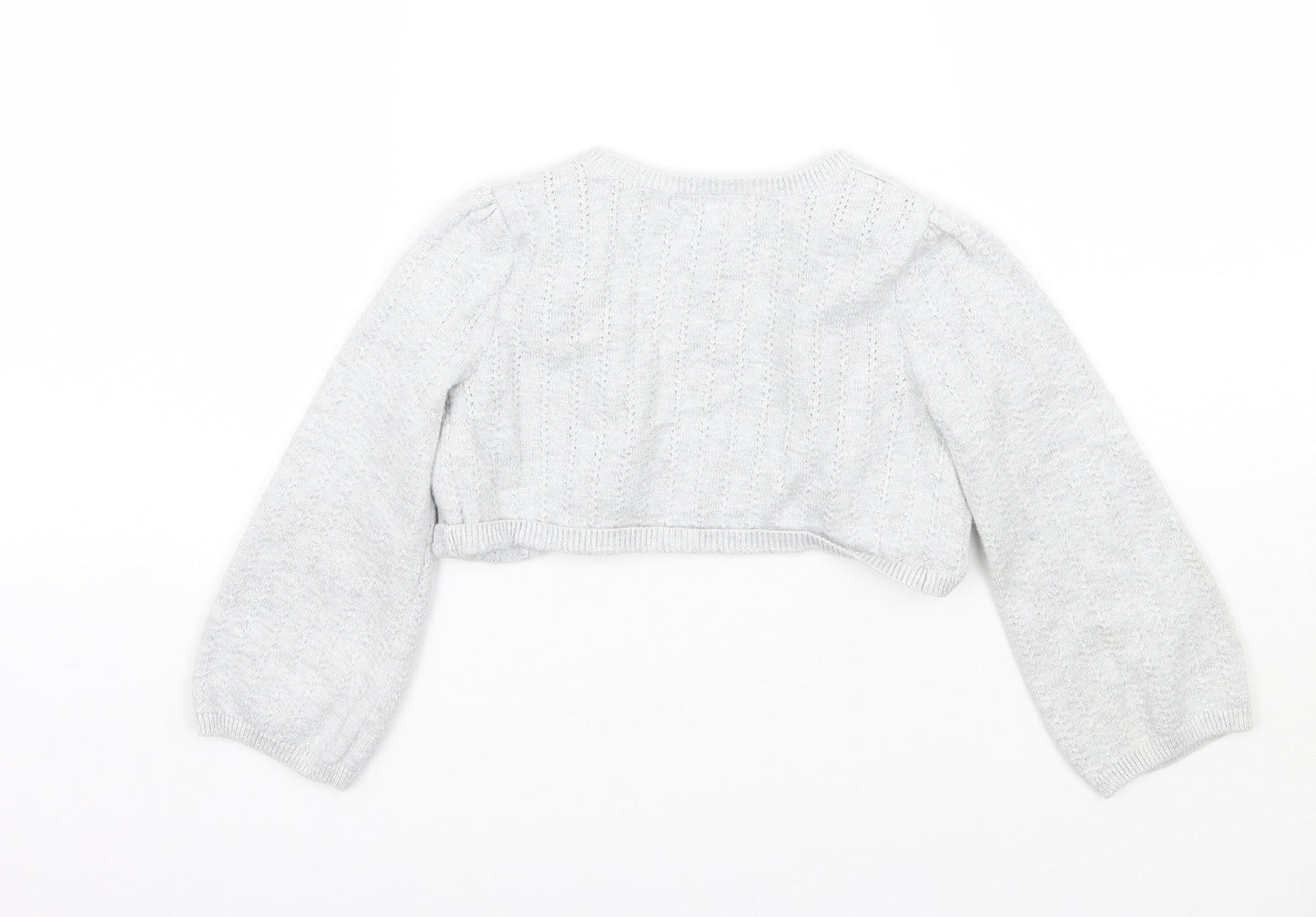 Marks and Spencer Girls Grey   Cardigan Jumper Size 3-4 Years