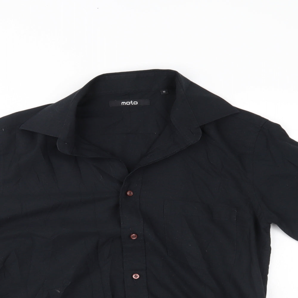 Moto Mens Black    Button-Up Size M