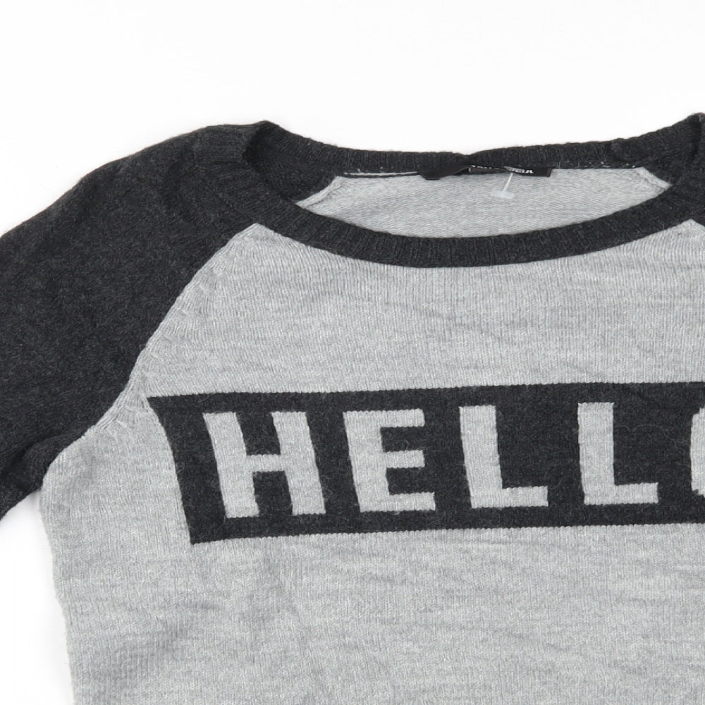 TALLY WEiJL Womens Grey   Pullover Jumper Size S  - hello