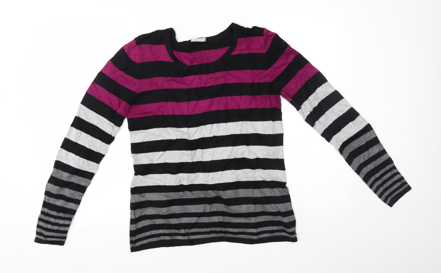 planet Womens Purple Striped  Pullover Jumper Size S