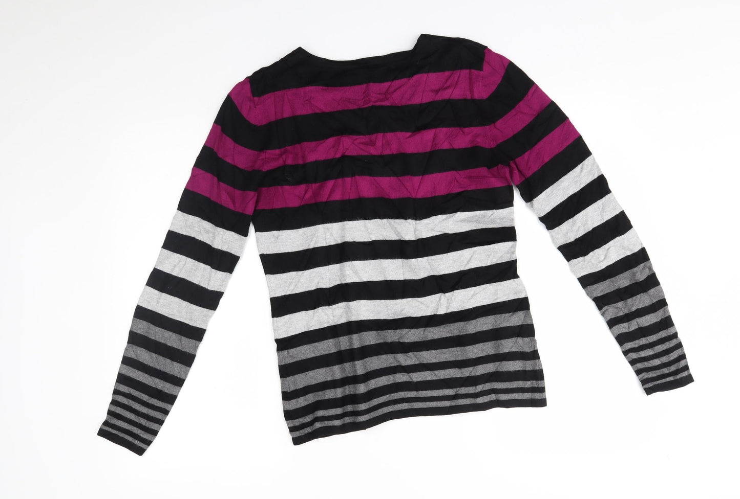 planet Womens Purple Striped  Pullover Jumper Size S