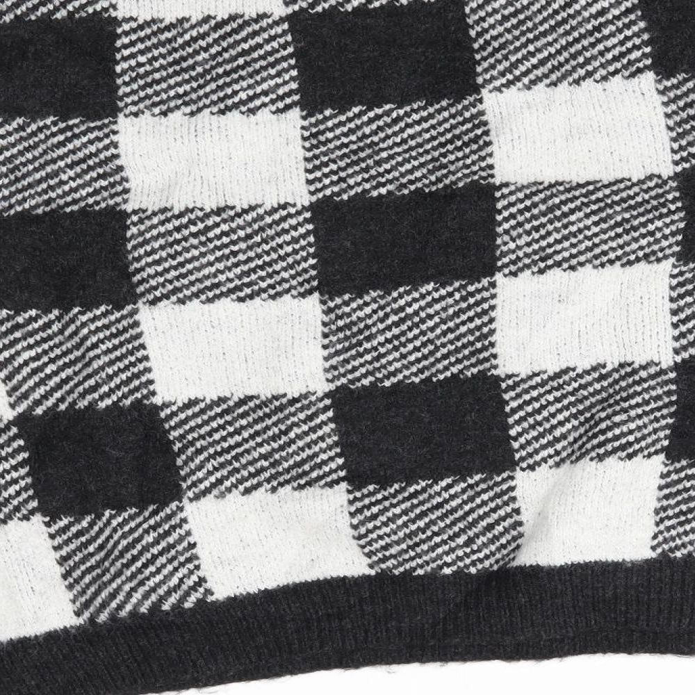H&M Womens Grey Plaid  Pullover Jumper Size XS