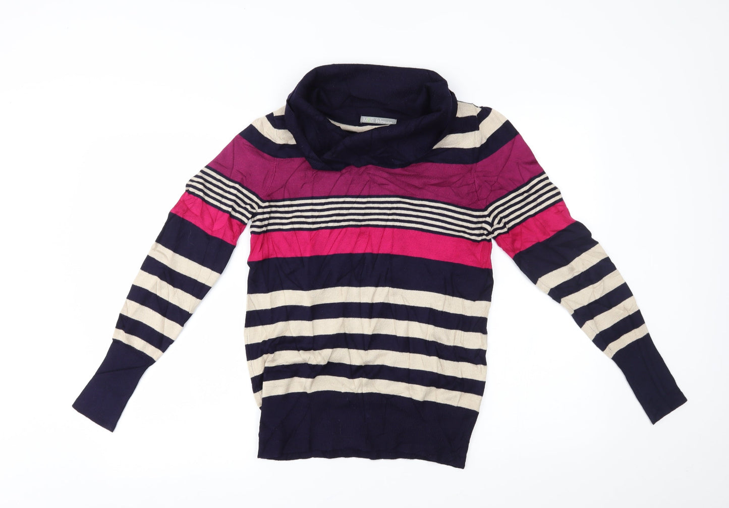 M&S Womens Multicoloured Striped  Pullover Jumper Size 10