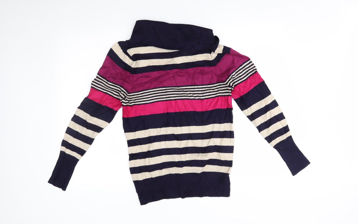 M&S Womens Multicoloured Striped  Pullover Jumper Size 10