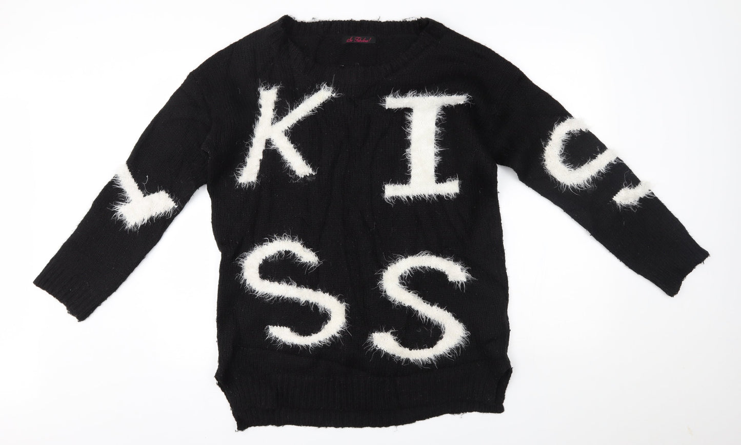 So Fabulous Womens Black   Pullover Jumper Size 16  - kiss