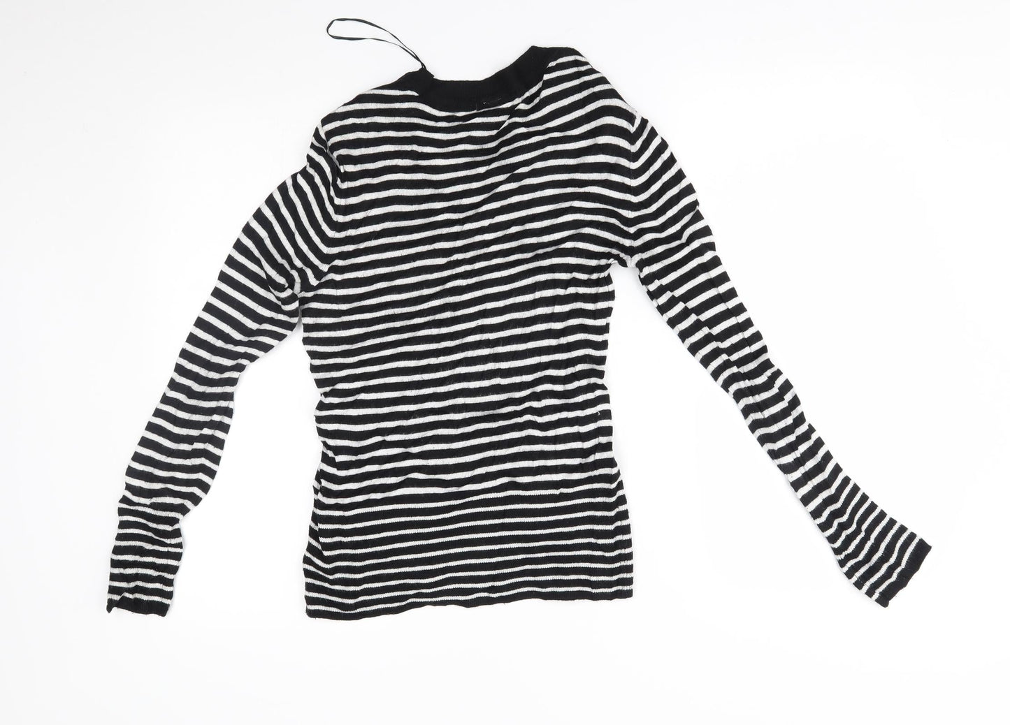 H&M Womens Black Striped  Pullover Jumper Size S