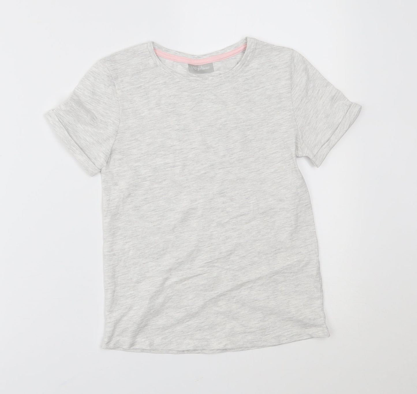 Matalan Girls Grey   Basic T-Shirt Size 8 Years