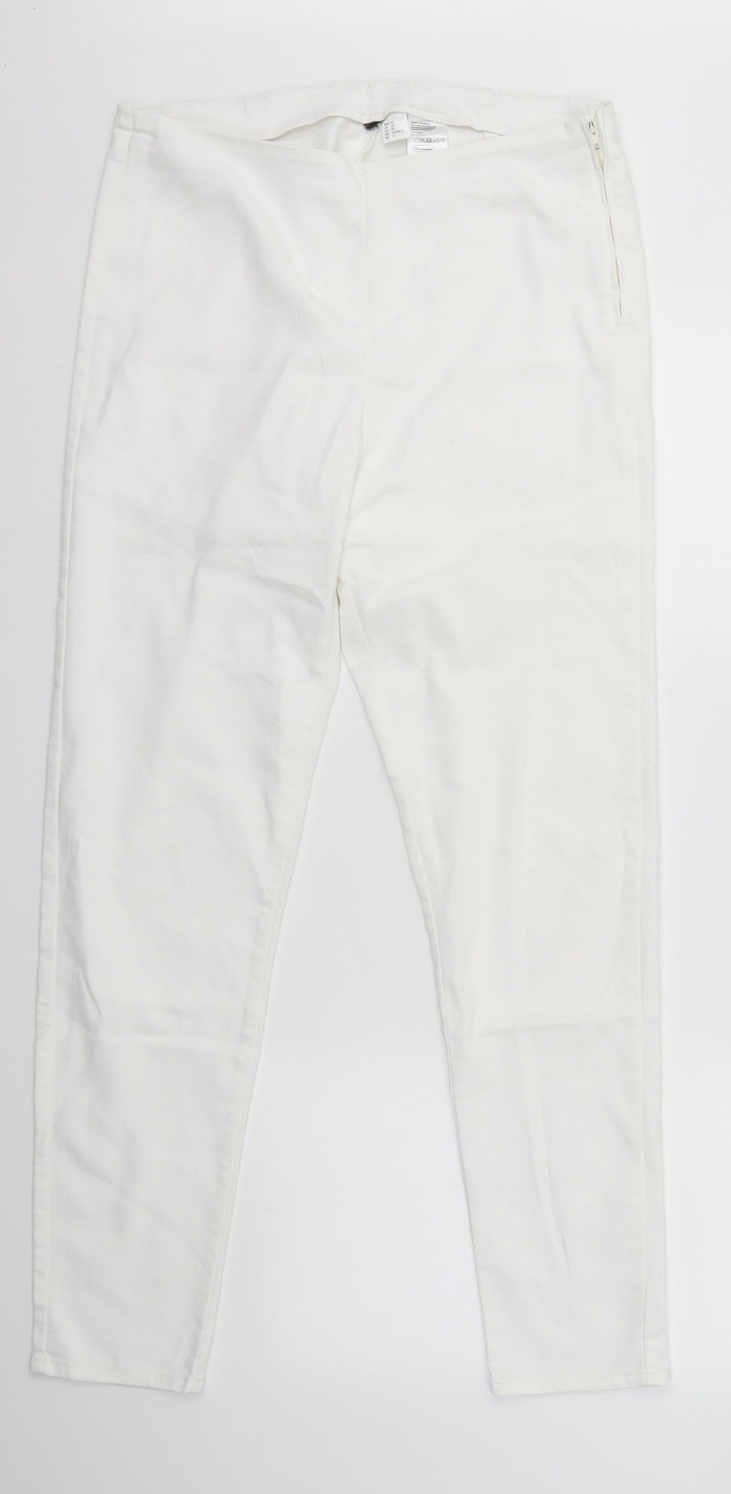 H&M Womens White   Skinny Jeans Size 14 L28 in