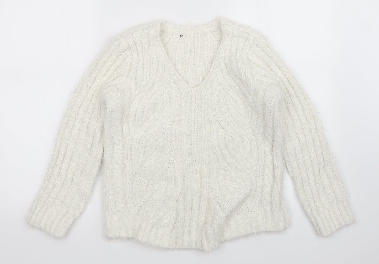 M&S Womens White   Pullover Jumper Size M