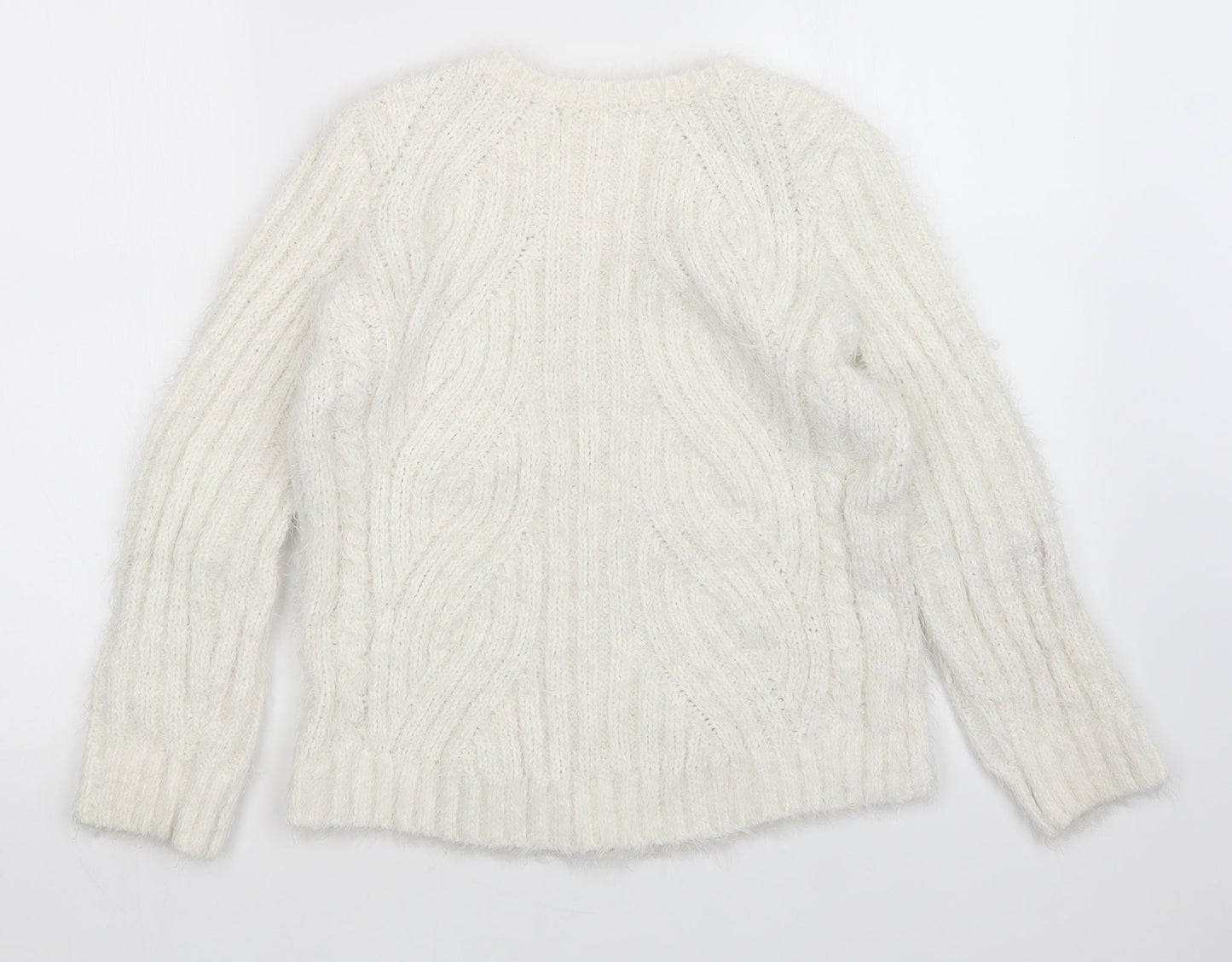 M&S Womens White   Pullover Jumper Size M