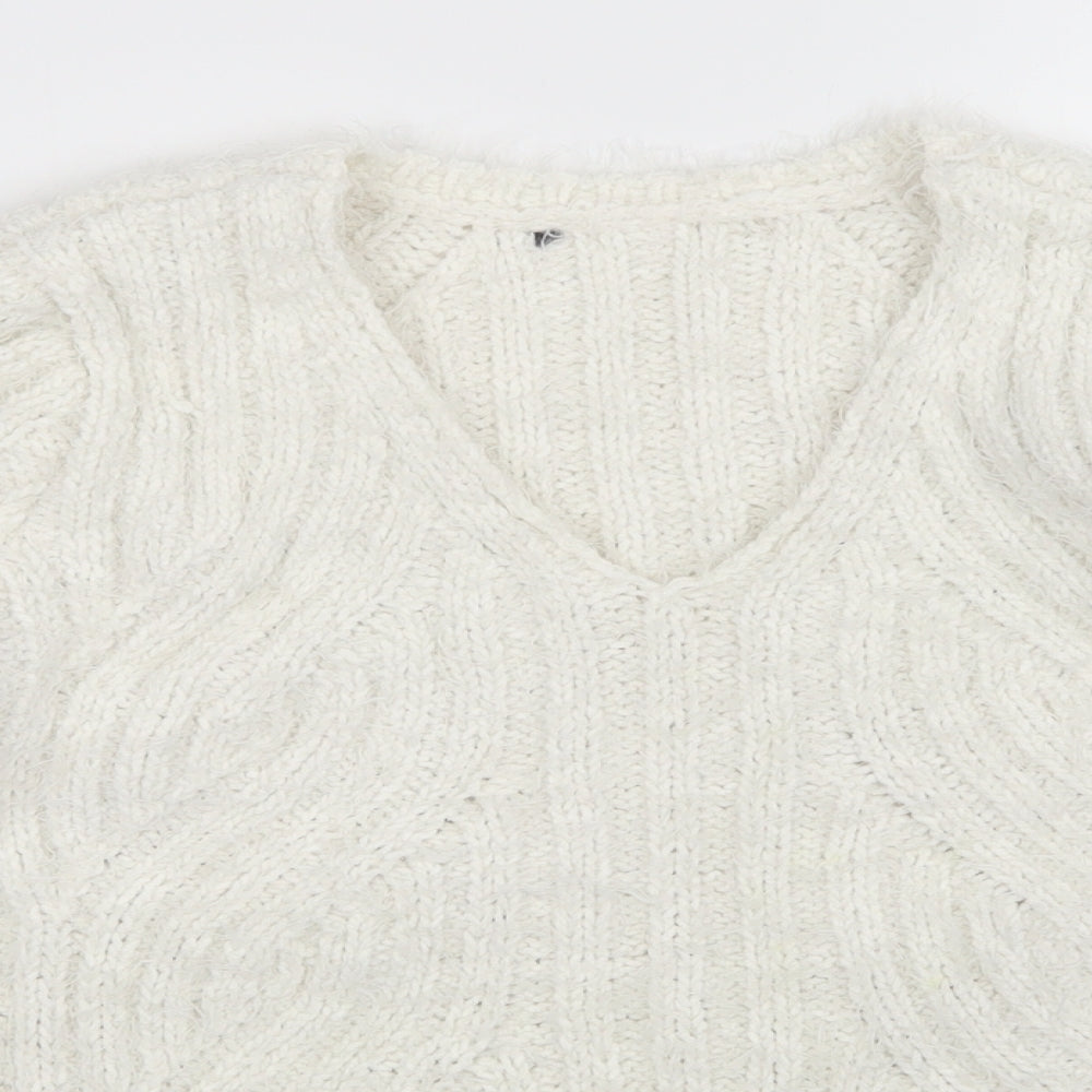 M&S Womens White   Pullover Jumper Size M