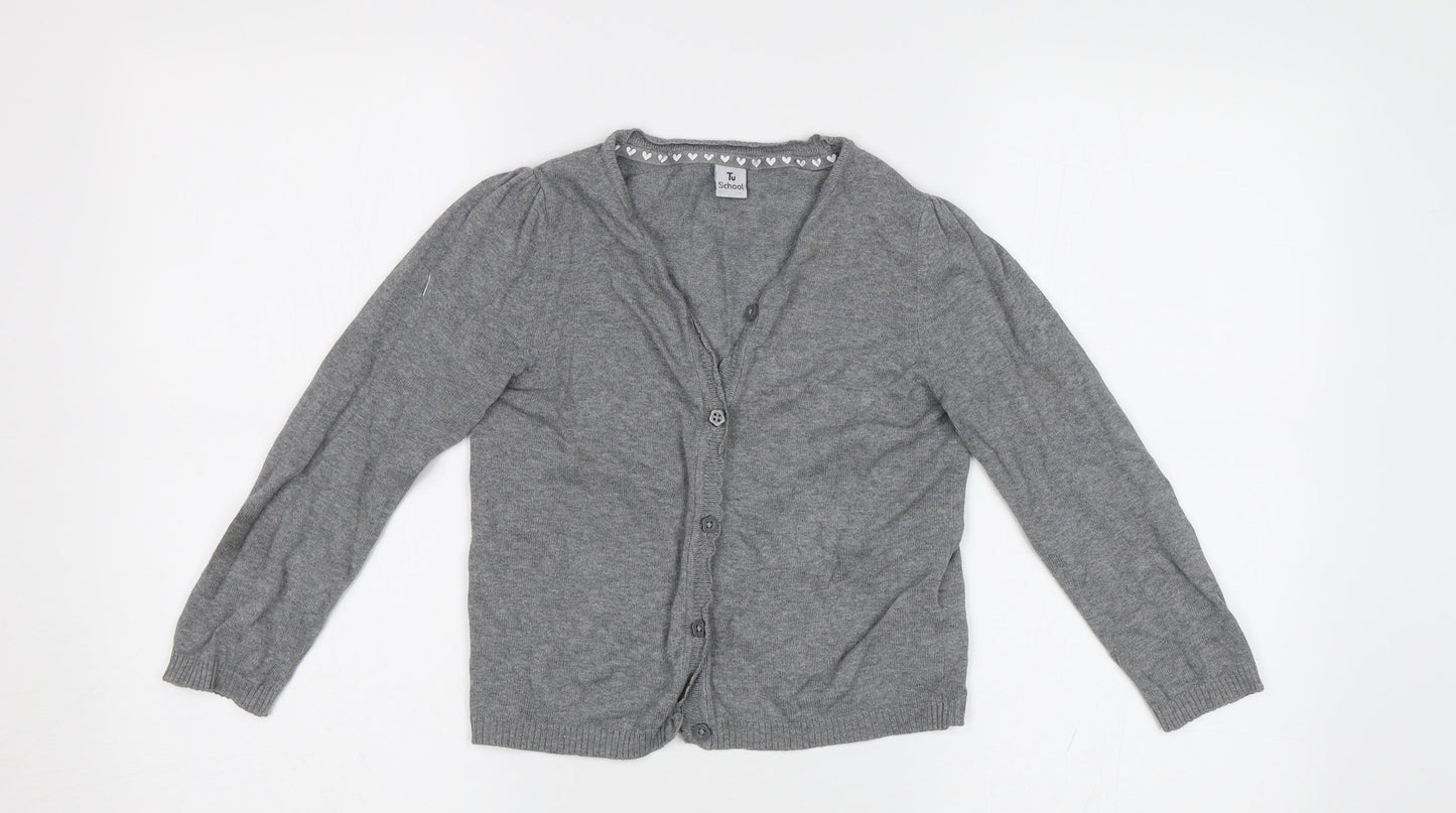 TU Girls Grey   Cardigan Jumper Size 6 Years