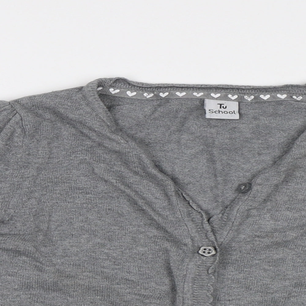 TU Girls Grey   Cardigan Jumper Size 6 Years
