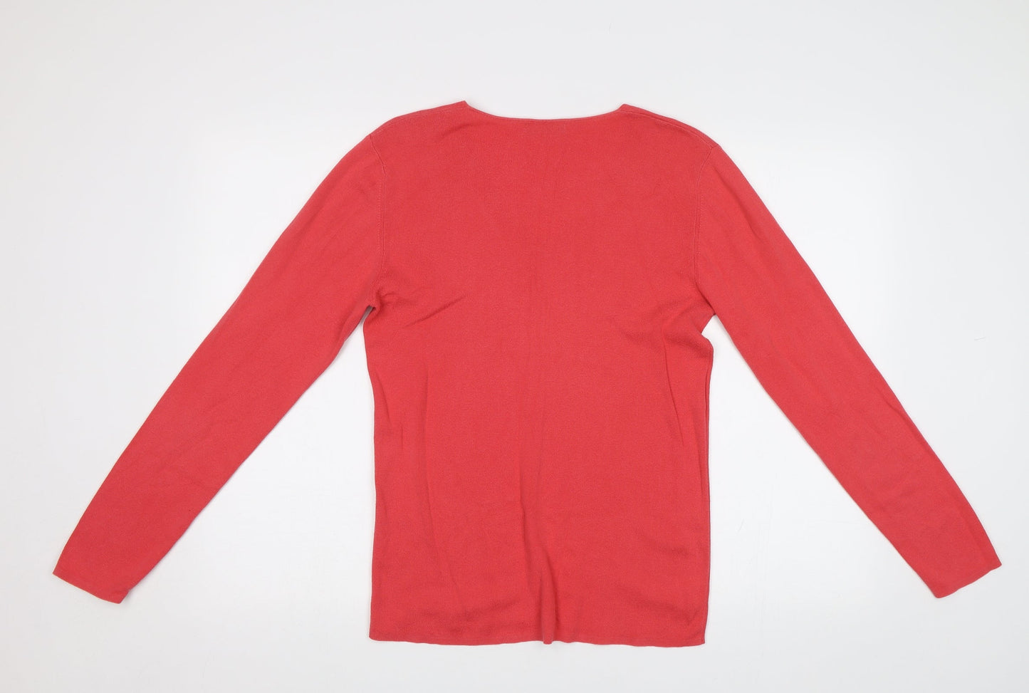 Repeat Womens Red  Knit Henley Jumper Size S