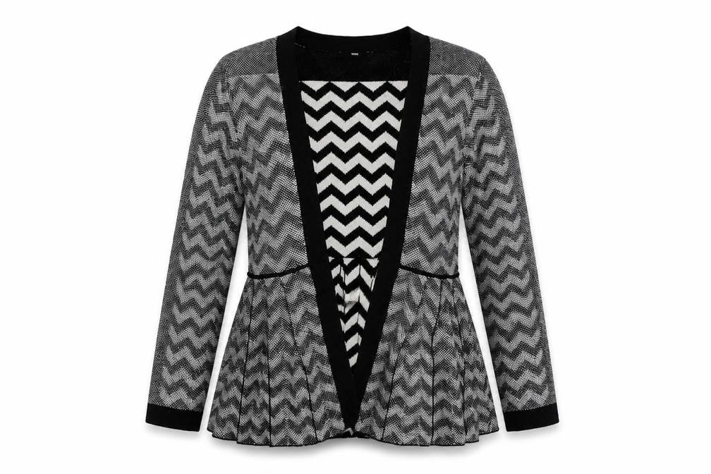 M&S Womens Black Striped  Cardigan Jumper Size 12