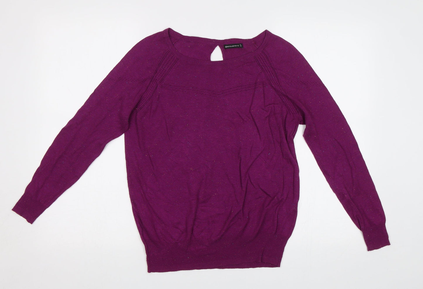 Encuentro Womens Purple  Knit Pullover Jumper Size S