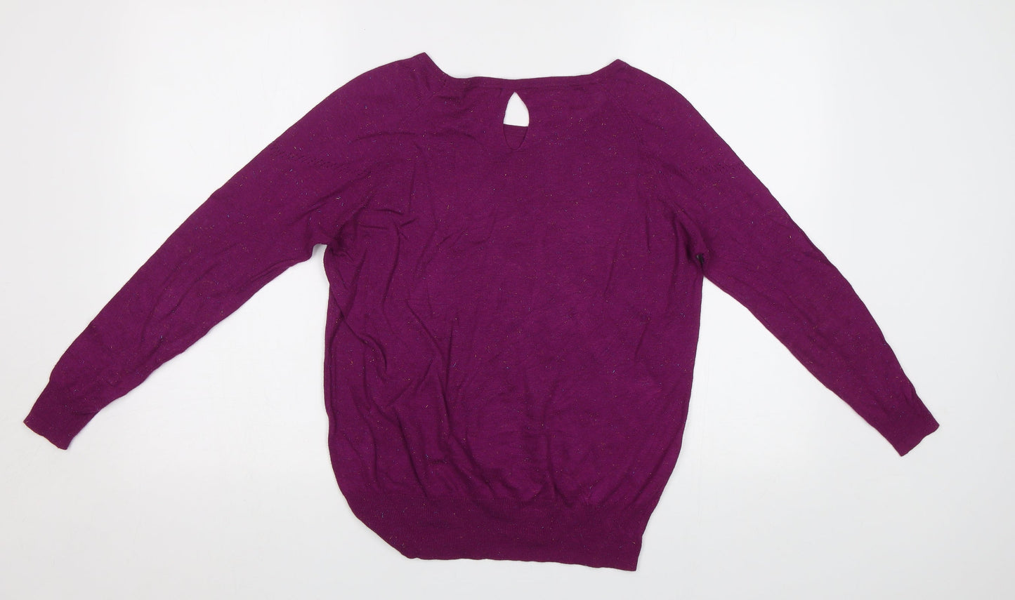 Encuentro Womens Purple  Knit Pullover Jumper Size S