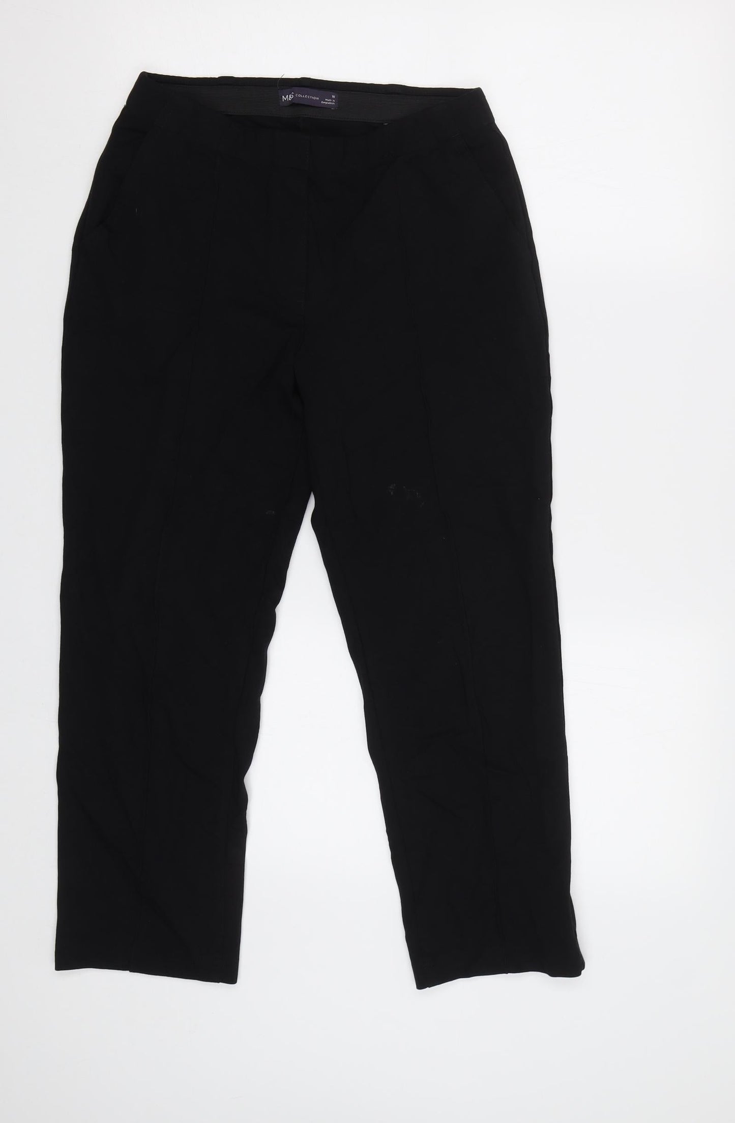 M&S Womens Black   Trousers  Size 10 L25 in