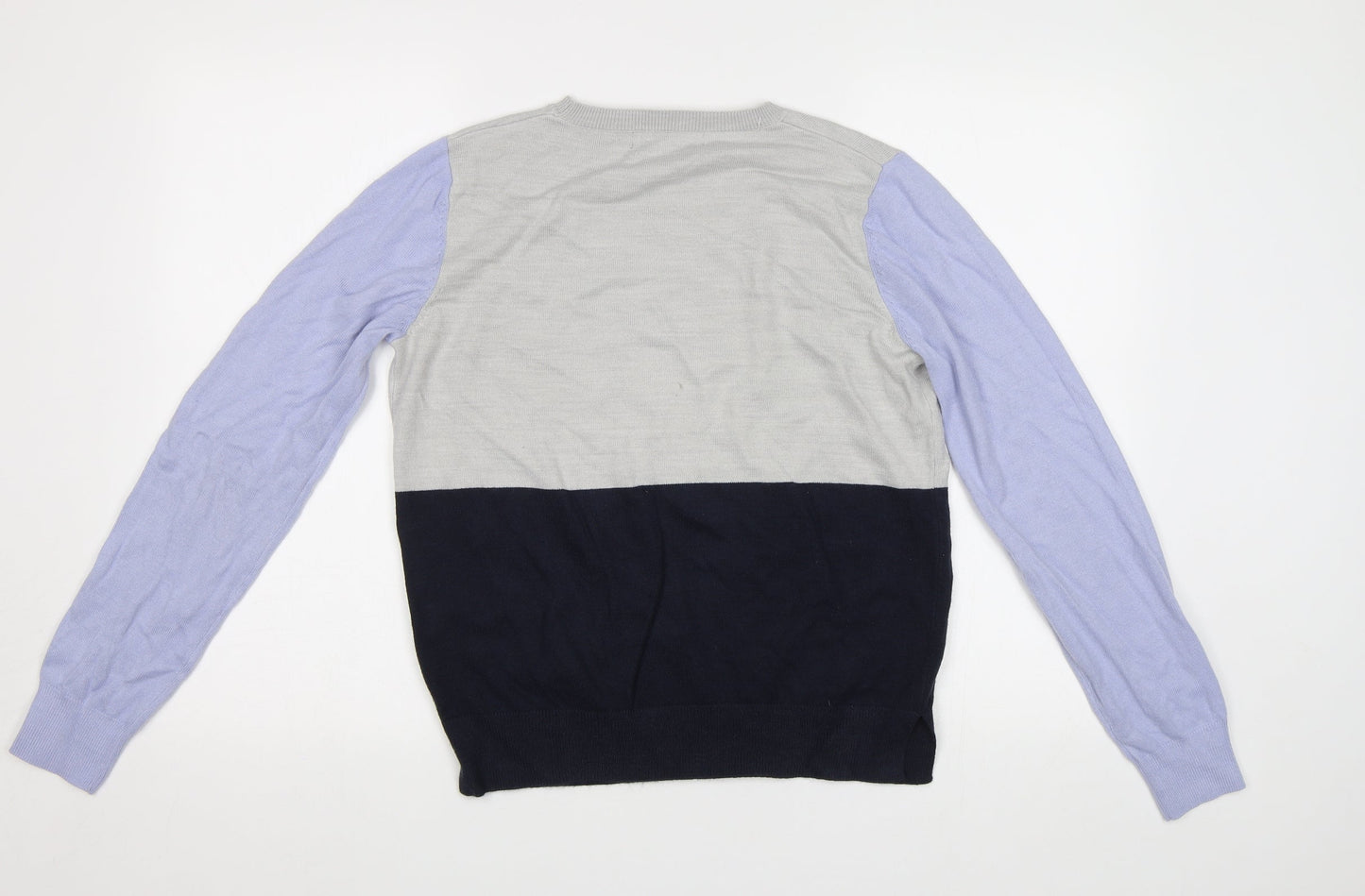 M&S Womens Blue Striped  Pullover Jumper Size 12
