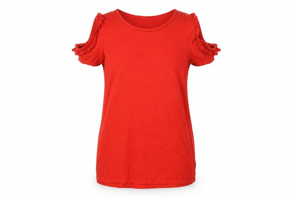 Front view of Papaya women’s red basic t-shirt, size S