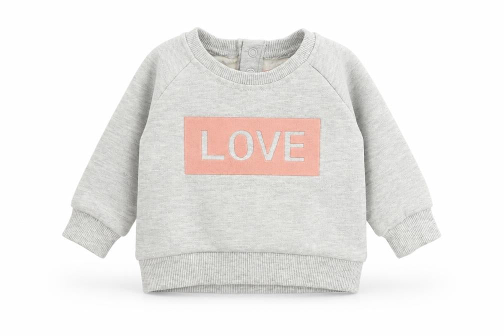 Front view of Young Dimension Baby Grey jumper, size 3-6, Months