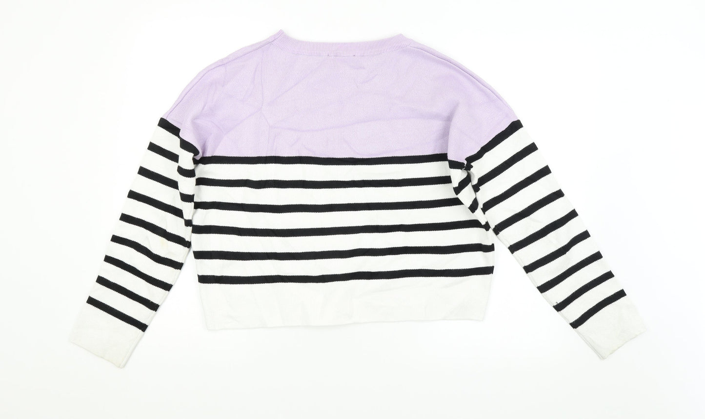 New Look Womens Purple Striped  Pullover Jumper Size M