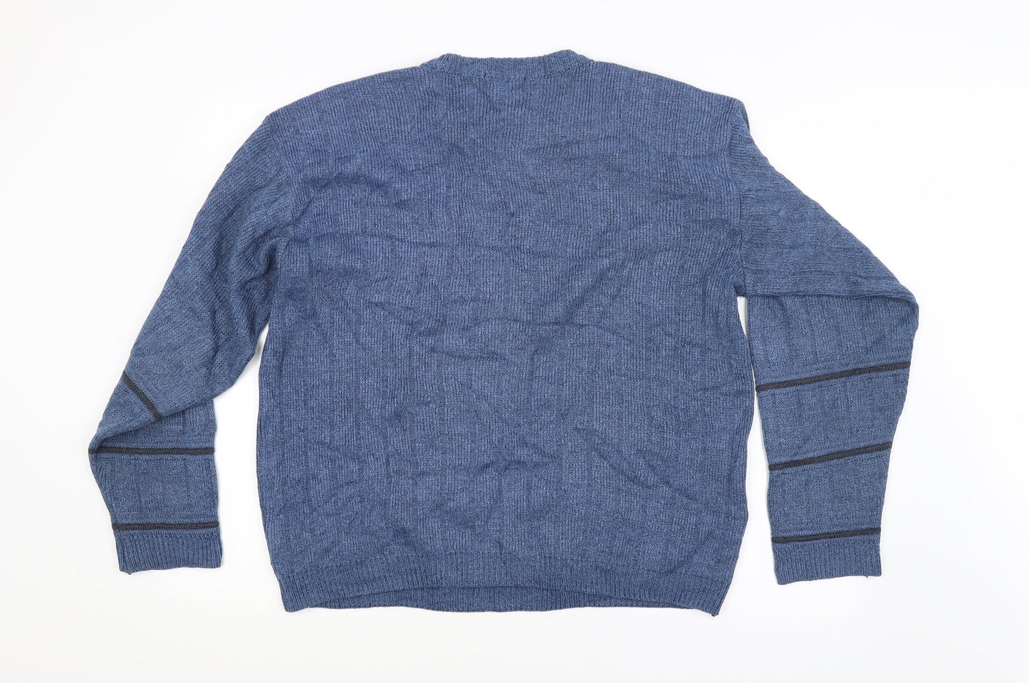 BHS Mens Blue Striped  Pullover Jumper Size M
