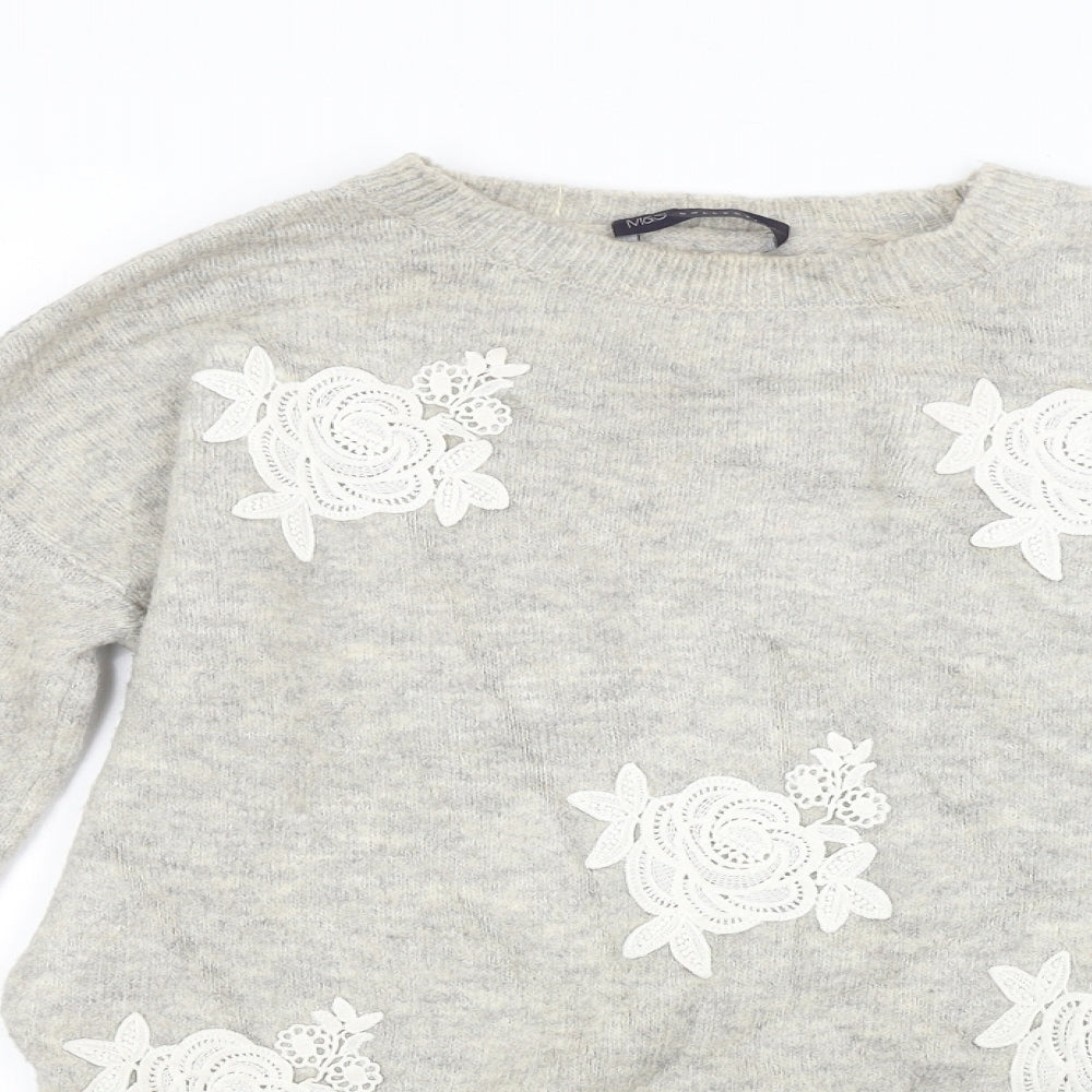 M&S Womens Grey   Pullover Jumper Size S