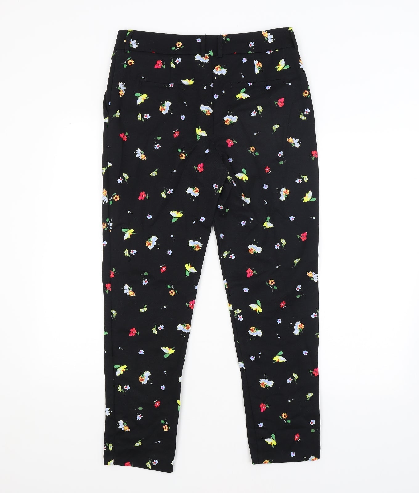 Warehouse Womens Black Floral  Trousers  Size 10 L26 in