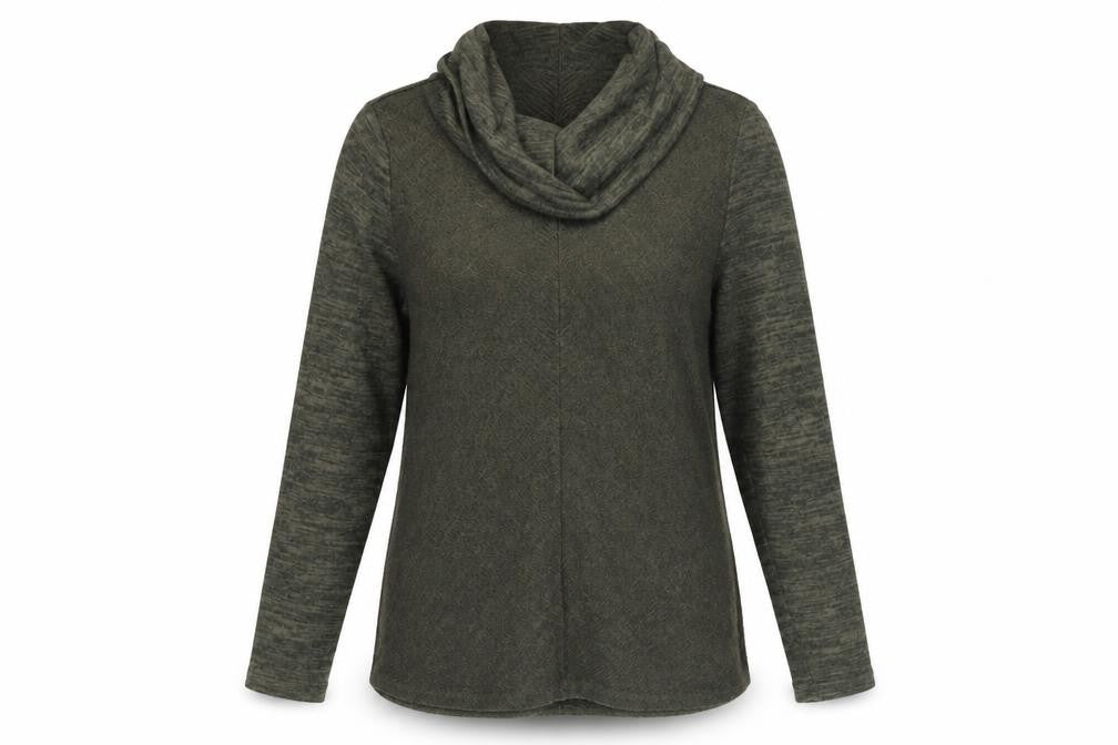 Front view of Absolutely Famous women’s green jumper, size M