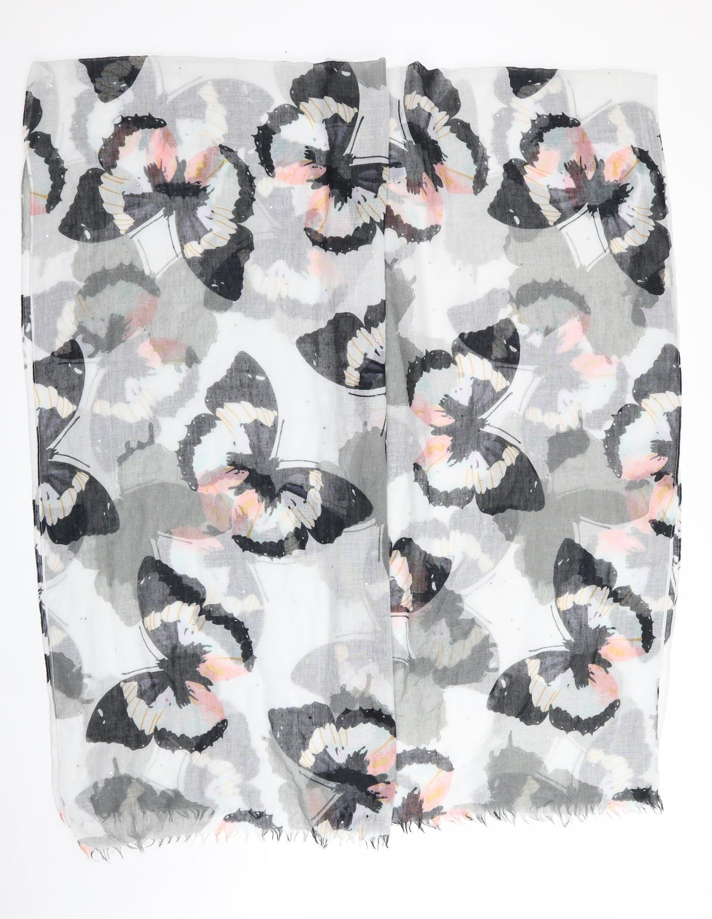 Peworn Womens Ivory Animal Print   Shawl/Wrap   - Butterflies & Jewells