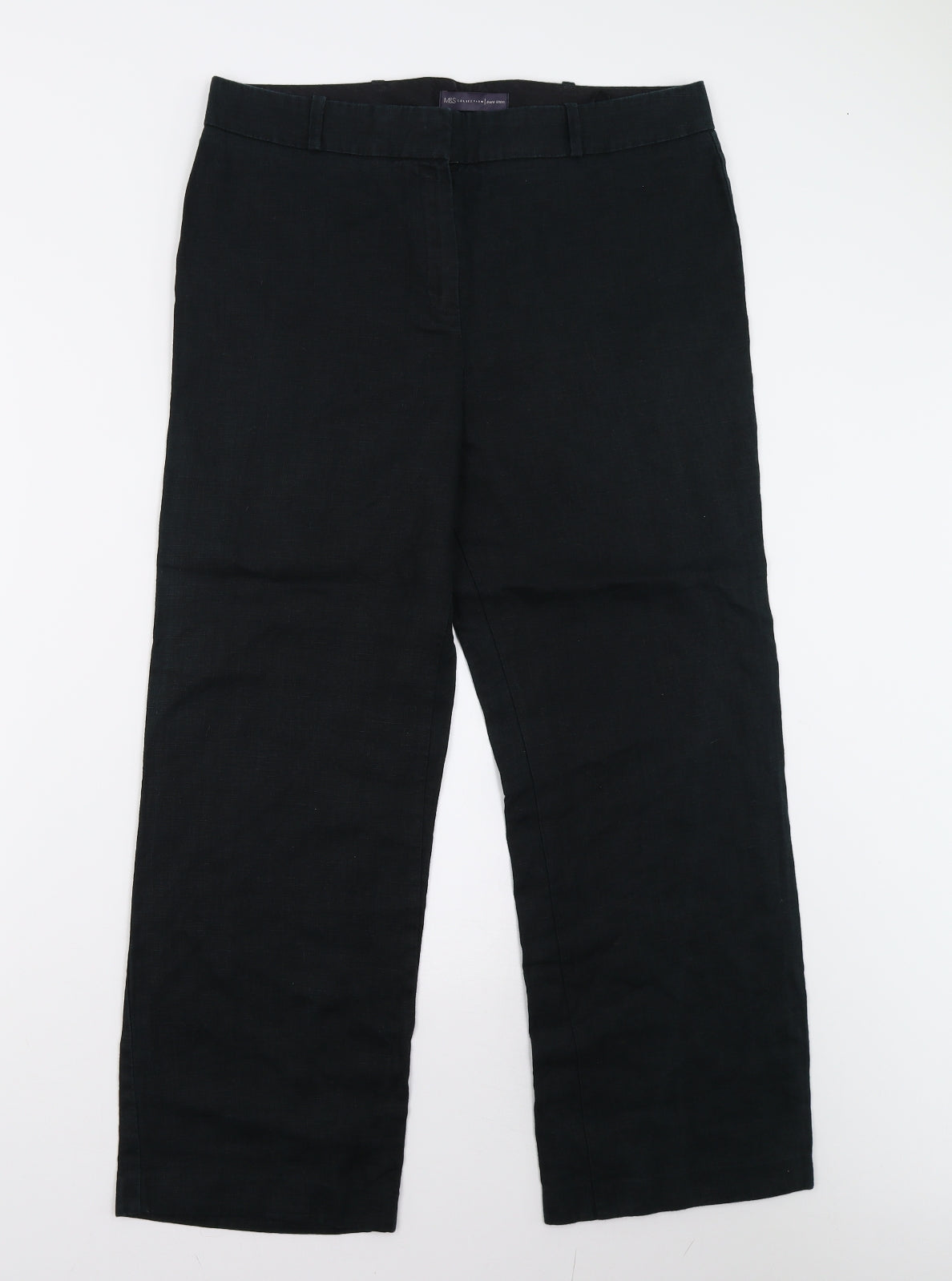 M&S Womens Black   Trousers  Size 14 L26 in