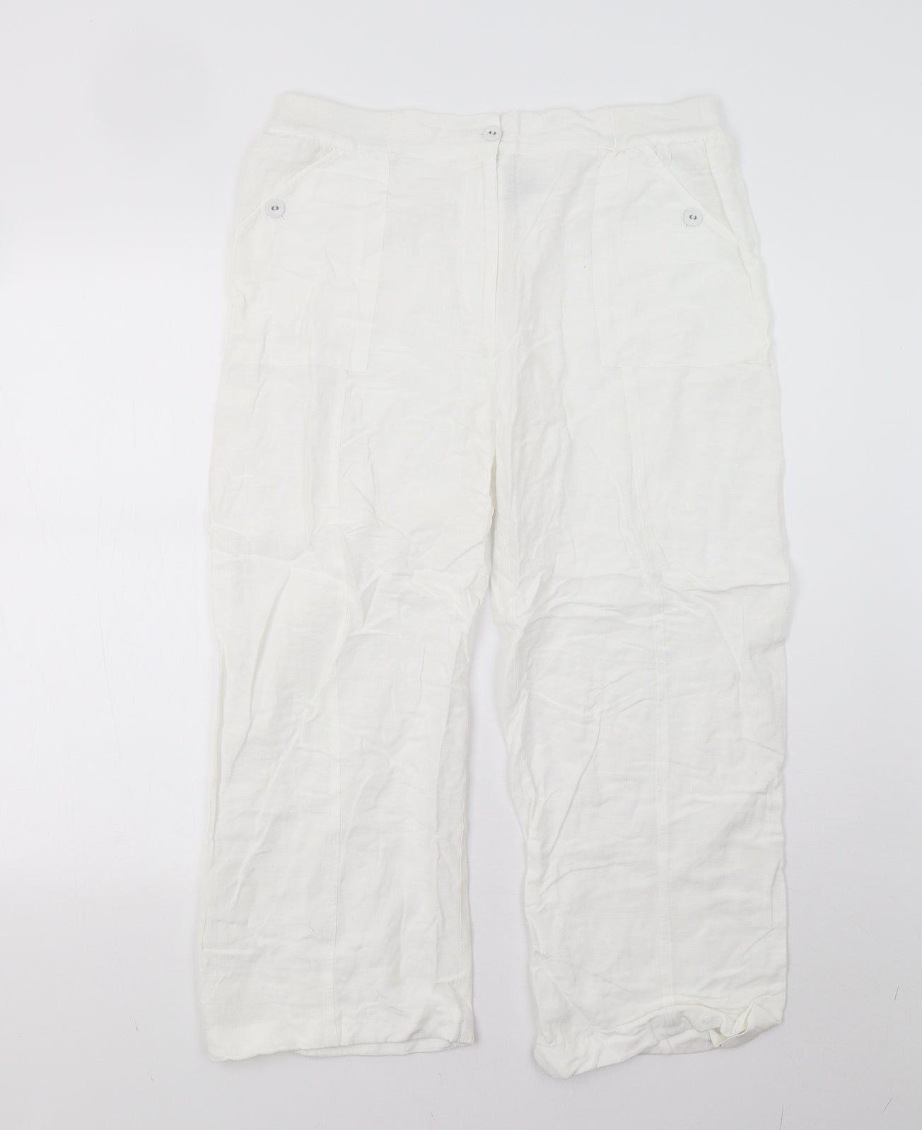 DASH Womens White   Capri Trousers Size 16 L23 in