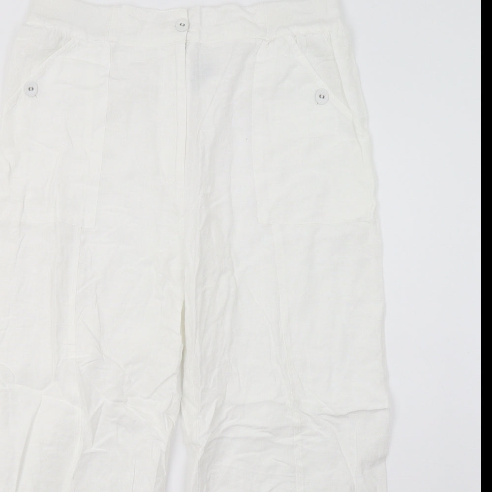 DASH Womens White   Capri Trousers Size 16 L23 in