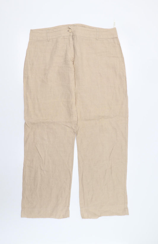 Paul Berman Womens Beige   Trousers  Size 14 L32 in