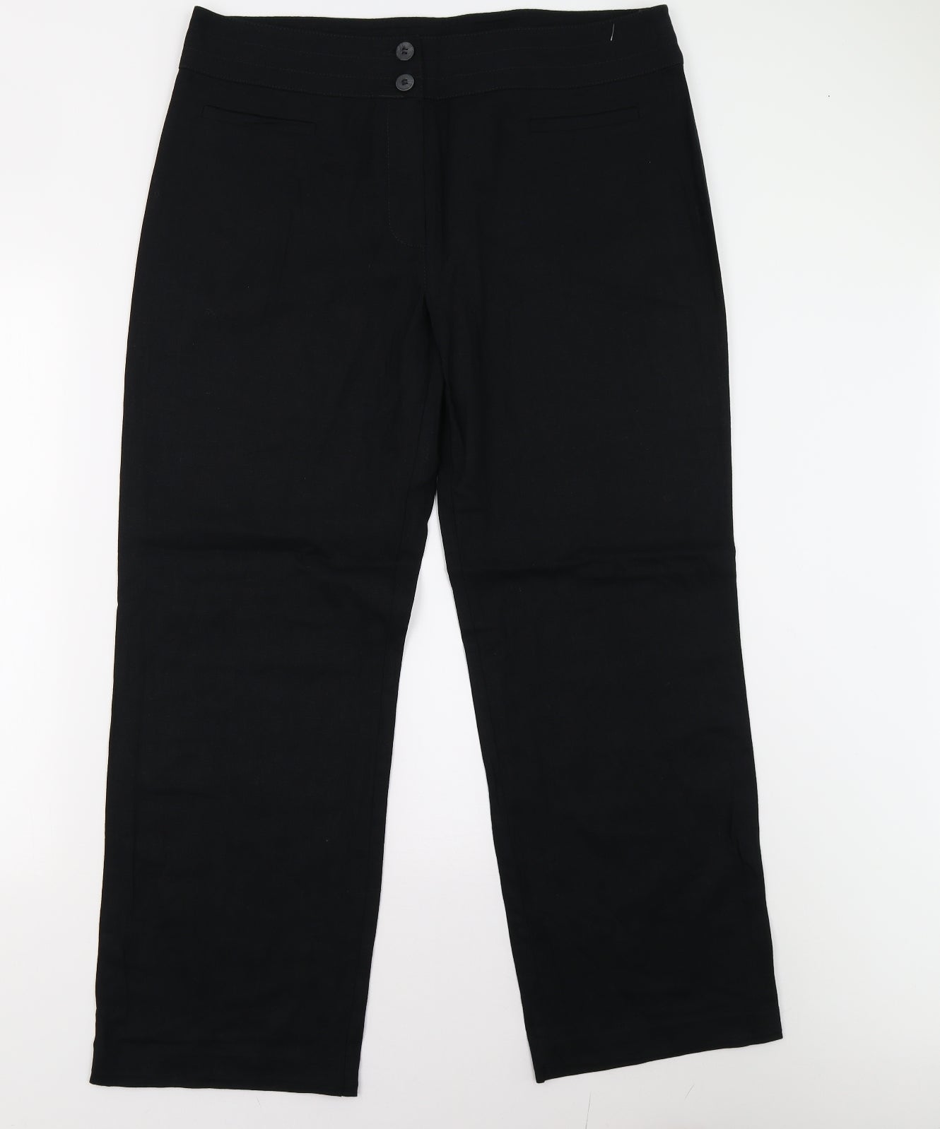 M&S Womens Black   Trousers  Size 16 L28 in